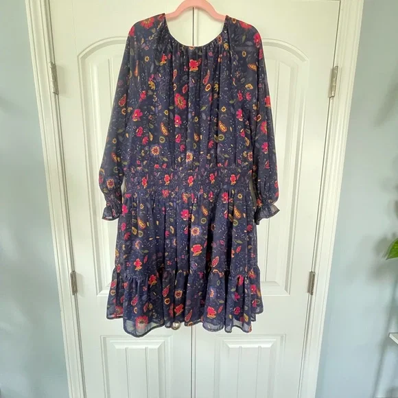 Eshakti Floral Navy Dress 2X/22W - Picture 5 of 5